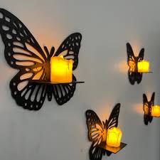 Lifestyle Glory Brand Decorative Butterfly Wall Shelf, Decoration Candlestick, Wall Décor Ideas, Wooden Wall Shelves
